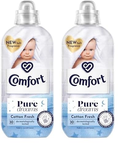 Pure Dreams Cotton Fresh dermatologically tested fabric softener Sensitive Fabric Conditioner gentle next to sensitive skin 30 washes (900 ml) (Pack of 2)