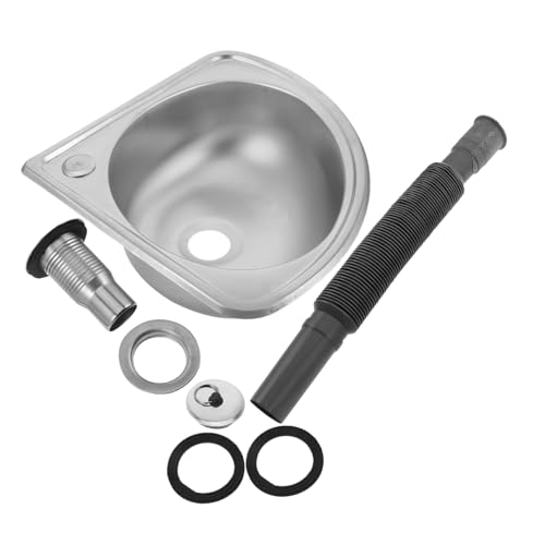 Lavabo mural d'angle en acier inoxydable pour camping-car et petite cuisine