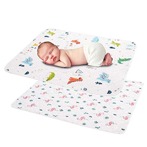 Image of Catteyonce 2 Pcs 27x35Inches Waterproof Changing Pads,Reusable Leak Proof Crib Disaper Pads,Portable Unisex Baby Changing Mat for Home&Travel.