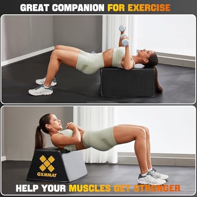 GXMMAT Hip Thrust Bench, Multi-Functional Hip Thrust Machine with Non-Slip Bottom Surface, Hip Thrust Pad at Home Gym for Glute Bridge, Push-Ups, Squat, Ab Exercise, and All Body Workout Equipment