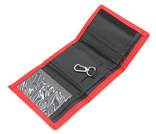 Image of AI-DEE RFID Trifold Canvas Outdoor Sports Wallet for Kids - Front Pocket Wallet with Magic Sticker