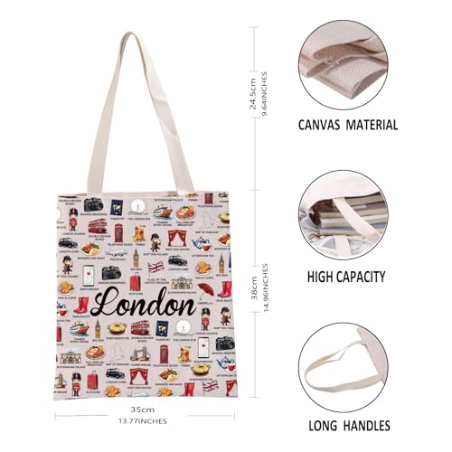 G2TUP London Lover Gift London Travel Tote Bag British Culture Handbag London Tourism Gift England Lover Gift3