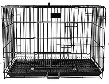 SI Pet Mart 18 Inch (1.5 Feet ) Small Puppy /Rabbit Cage with Removable Cleaning Tray (Black)