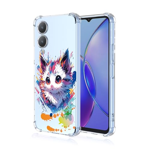 WOKEZ Transparent Kattfodral för Vivo Y17s 4G - Stötsäker Skydd