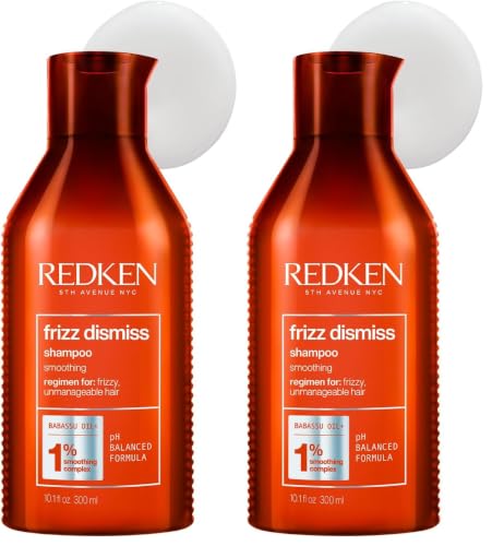 Image of Redken Frizz Dismiss Shampoo With Smoothening Complex, 300 ml | Professional pH Balancing Shampoo for Dry & Frizzy Hair | Smoothens Hair, Adds Shine & Manages Frizz | For Men & Women (Pack of 2)