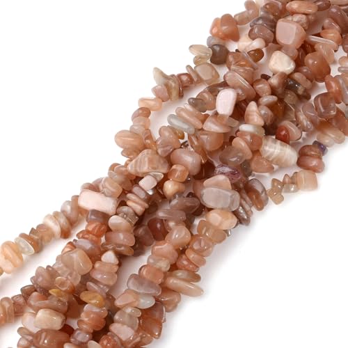 Image of HAAMIIQII 5-8mm Sunstone Chips Natural Chip Stone Beads for Jewelry Making