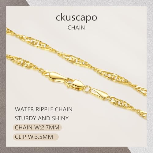2.7MM 14K Gold Necklaces for Womens Gifts for Birthday 14K Gold Chain for Mens Necklace Stack Elegance in Every Twist Singapore Dainty Golden Necklace for Women Non Tarnish 16-24IN2
