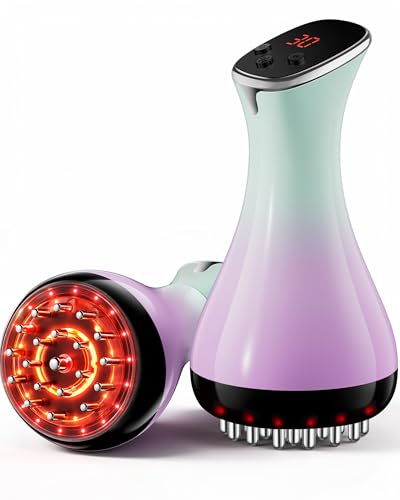 Lymphatic Drainage Massager & Anti Cellulite Massage Tool - Helps Reduce the Appearance of Cellulite and Stretch Marks 4-in-1 Body Sculpting Machine with Heat Light Vibration & Microcurrent