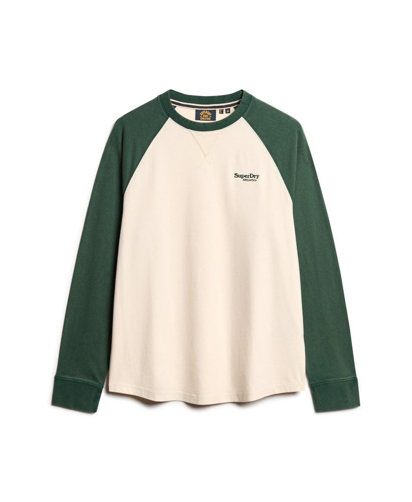 Superdry Herren Essential Baseball-Oberteil mit Langen Ärmeln und Logo