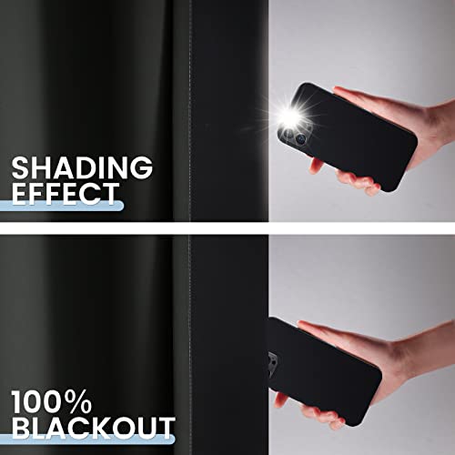 Image of SimpleHome Black and Greyish White Blackout Curtains for Bedroom 90 Inches Long, Room Darkening Grommet Curtains for Living Room,Thermal Insulated Ombre Drapes,2 Panels, 52x90 inches Length