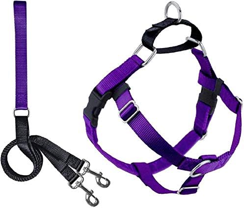 2 Hounds Design Freedom No Pull Dog Harness | Adjustable Gentle Comfortable Control for Easy Dog Walking |for Small Medium and Large Dogs | Made in USA | Leash Included | 5/8" SM Purple