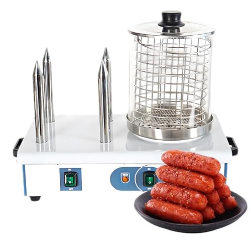 ExoticaBlend Hot Dog Steamer Electric Sausage Grill Bun Heater Warming Machine Stainless Steel Adjustable Temperature Warmer With 3/4 Heating Rods and Container 4Stick