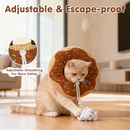 Image of BEAUTYZOO Cat Cone Collars Soft, Cat Recovery E Collars After Surgery to Stop Licking, Adjustable Elizabeth Circle Collar Cute Pet Donut Pillow for Cats Kitten Small Dogs