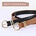 VONMELLI 2 Pack Women's Leather Belts for Jeans Pants Fashion Gold Buckle Ladies Belt Black Brown S