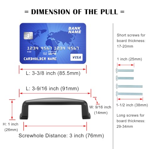 ASKANO 3 Inch Hole Centers, Antique Iron Stepped Kitchen Cabinet Pull Vintage Handle ZP2402 | Pack of 10, Solid Retro Hardware for Drawer, Dresser, Bathroom, Vanity, Furniture Door, Cupboard, 3" - Image 2