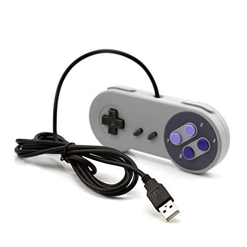 Aiyoudemutou Gamepad Controlador con Cable Botón Juego de computadora Asistido Manija con Cable Joystick Controlador Super clásico Controlador Gamepad (Color : Purple Button)
