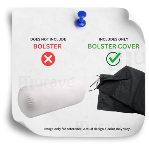 Image of AURAVE Cotton 210 TC Bolster Cover with Drawstring Closure, Set of 2, Soft Breathable Durable Machine Washable for Sofa Bed & Home Decor, 15 inchx30 inch Red | Cover Only