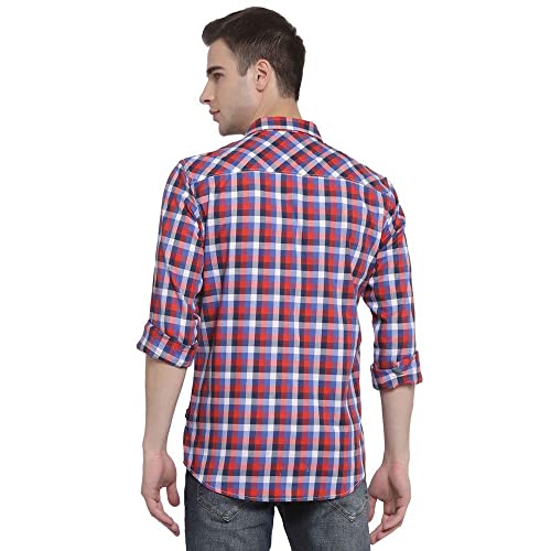 Image of Pepe Checks Cotton Stretch Regular Fit Mens Casual Shirt (A21MARCUSIPRED-P)