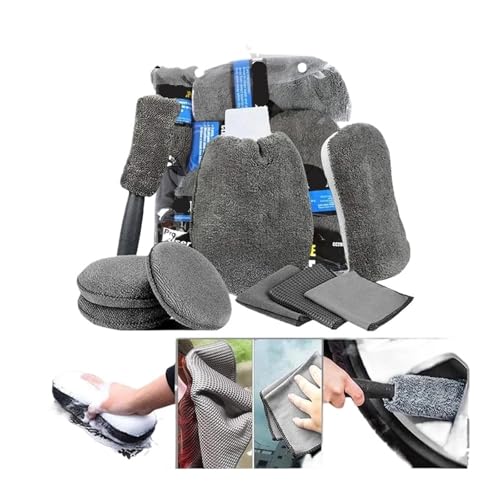 9�̐�ԃN���[�j���O�L�b�g �}�C�N���t�@�C�o�[�^�I�� �^�C���u���V ���b�N�X�R�b�g���^�I�� �E�H�b�V���X�|���W �I�[�g�E�H�b�V���O���[�u �J�[�N���[�j���O�c�[��(Orange 9pcs)