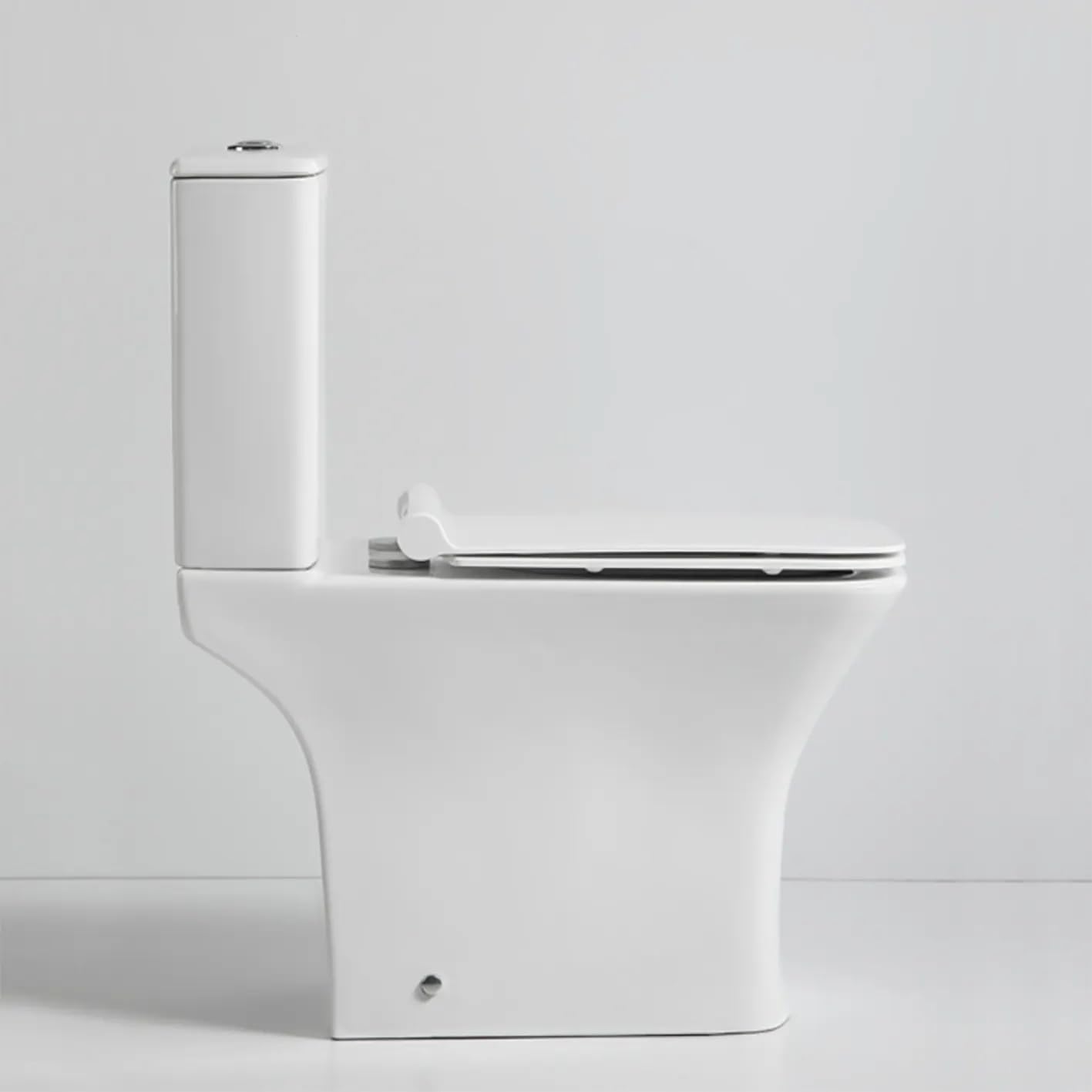 Hisre Premium Western Floor Mounted One Piece Water Closet Ceramic Western Toilet/Commode/European Commode Square With Soft Close Seat Cover For Lavatory, Toilets (CRENZA), photo 5 of 5