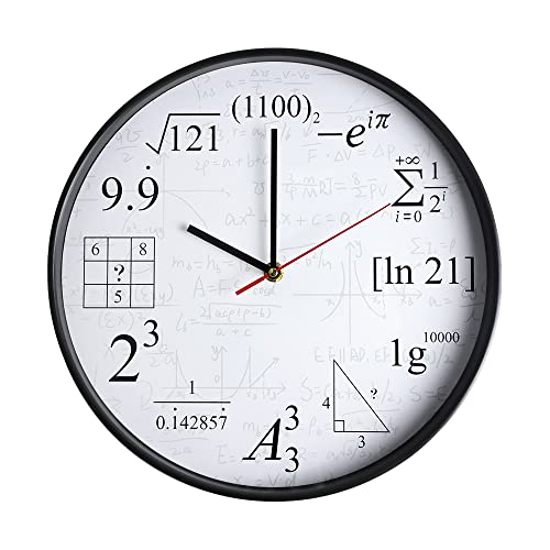 Horloge murale de classe de mathématiques, horloge décorative mathématique moderne et non...