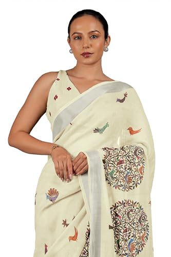 Image of MIRCHI FASHION Saree for Woman Cotton Blend Printed | Traditional Ethnic Sari for Ceremonial Use and Farewell with Blouse Piece