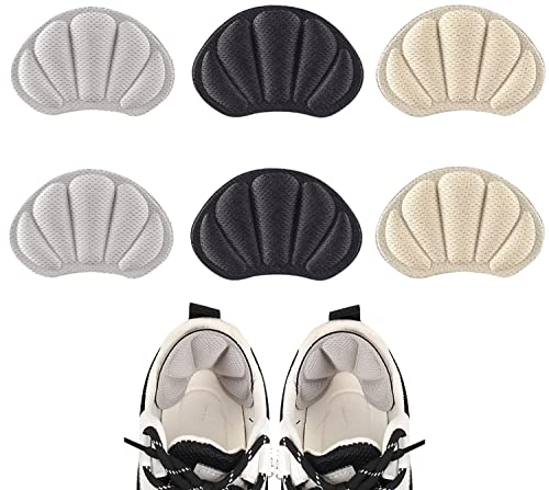 Panngu 6er Fersenpolster Selbstklebend, Aktualisierung Fersenhalter für zu große Schuhes, Starken Klebepads Einstellbare Größe Fersenkissen für Herren Damen Sneaker Sportschuhe Lederschuhe Cover