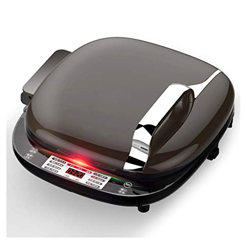 OQHAIR Sartén eléctrica Cuadrada, 180 Grados Bandeja para Hornear Doble Parrilla eléctrica Cocina u Máquina para Hacer Pizza Antiadherente Máquina para Hacer panqueques con asa