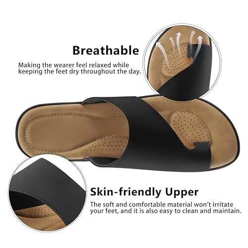 Image of Reimferce Summer Flat Sandals for Women: Comfortable Walking Dressy Slides for 2026 - Ladies Orthopedic Casual Shoes Indoor Outdoor