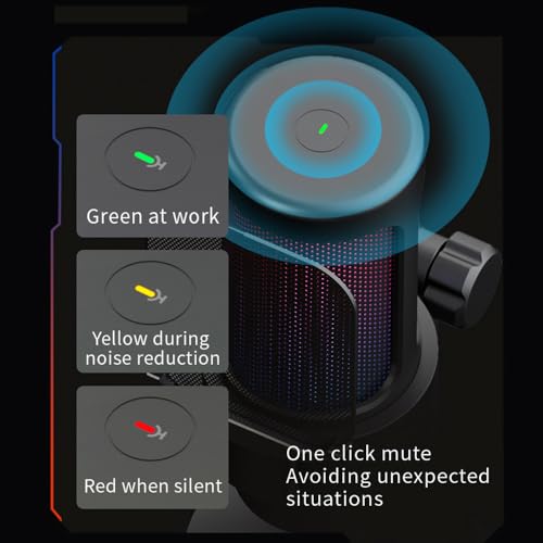Microphone gaming USB rose Walfront avec éclairage RVB pour PC et streaming - 2