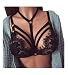 Elastic Bandage Bra,Hemlock Women Lace Lingerie Strap Bralette Bustier Top (S, Black)