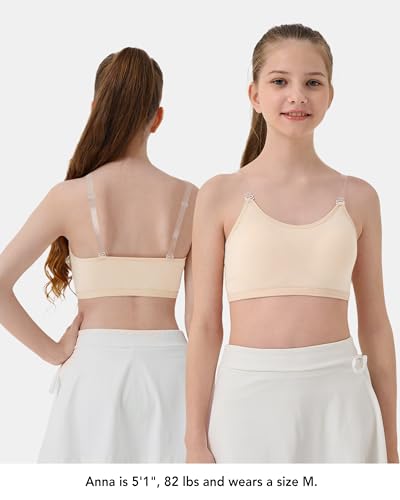 SALIA GIRL Training Bra for Girls 10-16 with Fixed Padding, Girls Bras for Teens Cami Bra with Replaceable Clear Straps4