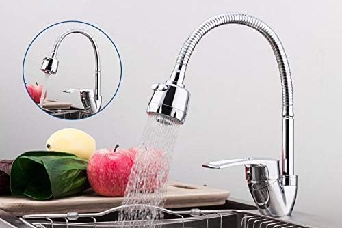 Robinet d'évier de cuisine mitigeur eau chaude et froide en zinc pour évier monotrou