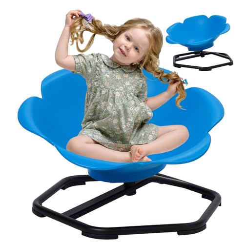 YULEYU Silla giratoria para niños, silla giratoria sensorial para entrenamiento, coordinación física y equilibrio, asiento giratorio de 360°, juguete de detección de autismo para niños y niñas (azul)