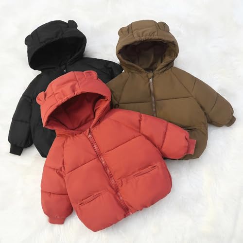 Boys Girls Winter Jacket Fleece Lined Down Cotton Windproof Warm Hooded Puffer Coats2