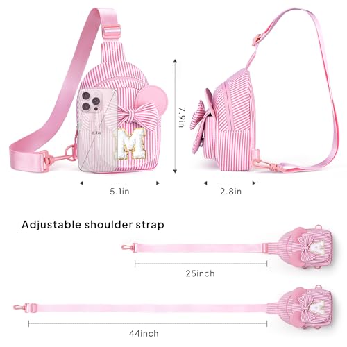 Image of Birthday Gifts for Girls, Sling Bags for Girl Kid Travel, Birthday Gifts for 4 5 6 7 8 9 10 Year Old Girls Small Initial Purple Cross Body Sling Bag for Daughter Gift (Purple S)