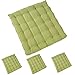 Mendler 4er-Set Sitzkissen Canberra, Stuhlkissen Kissen, 43x41x3cm - hellgrün
