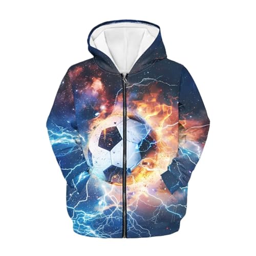 Kids Boys Long Sleeve Zipper Hoodies Full Zip Up Hooded Sweatshirt Unisex Soft Sweatshirts Coat for 6-16 Years