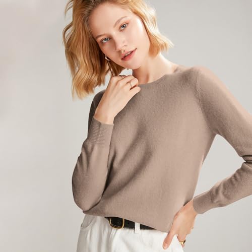 Cashmere Sweaters for Women Long Sleeve Crew Neck Soft Warm Pullover Tops Casual Lightweight Wool Knit Sweater3