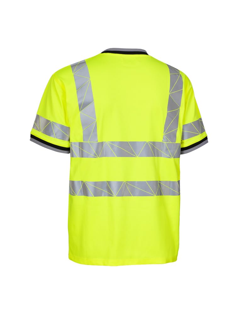 LeiKaTex View Warnschutz T-Shirt Neongelb mit Sorona leicht und Atmungsaktiv Gr. 3XL