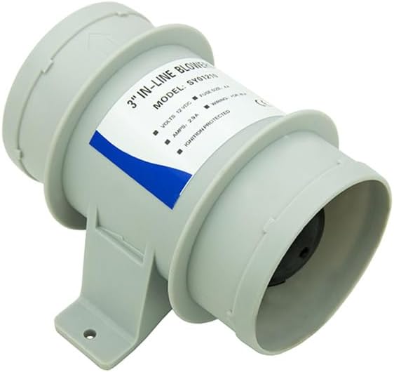 Inline Blower，Bilge Blower 12V 4A Marine Bilge Blower Air Blower Boat Cool Fan Marine Ventilation