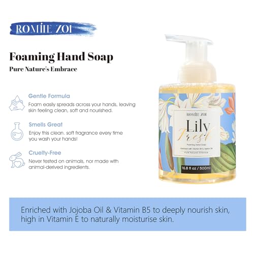 Image of ROMIIE ZOI Foaming Hand Soap, Lily Fresh, 500ml / 16.8fl.oz | With Gift Box, Gentle cleansing, nourishes skin without drying