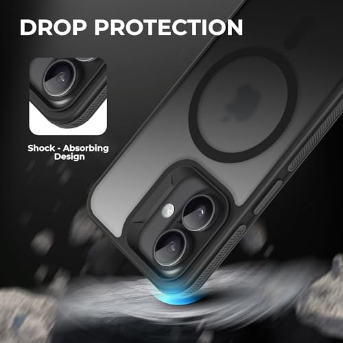 Image of A rtistque Compatible with Safe Frosted Ultra Matte Back Cover Case for iPhone 16 | Smooth Sides with Grip | Stylish Protective Design | Raised Camera Edges | Back Cover - Black