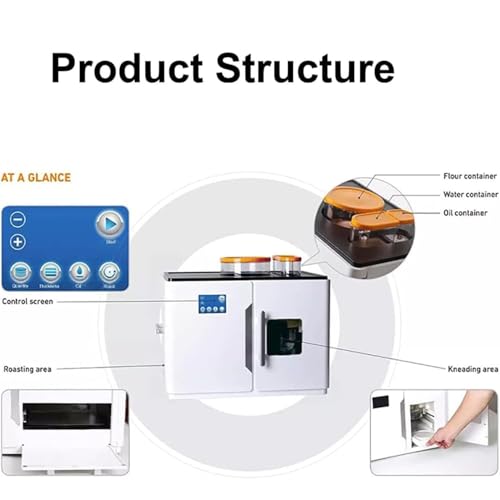 Automatic Electric Roti Maker, 20 Pcs Capacidad, AI Kneads Dough En 120 Secs. Control táctil Para nivel de espesor y asado. Máquina de pan de piso de acero inoxidable para uso de cocina casera, 220V