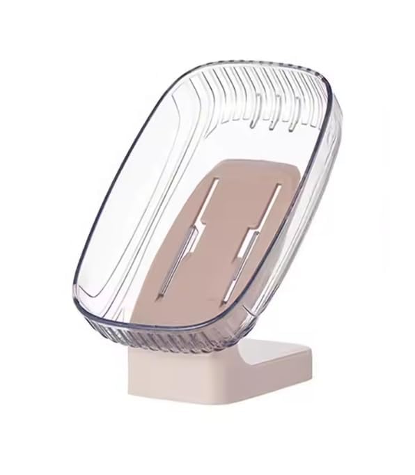 Kedar Self-Adhesive Soap Holder for Bathroom | Wall Mounted No-Drill Soap Stand with Water Drainage | Strong Sticker Plastic Soap Dish for Wash Basin, Kitchen Sink & Shower