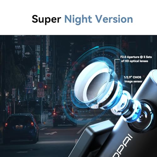 Image of DDPAI Dash Cam for Car, 2K Resolution, with 3MP Camera | Emergency Accident Lock | Wi-Fi & App Control | Night Vision | 140 Wide Angle | Car Dashcam with G-Sensor | Built-in Super Capacitor