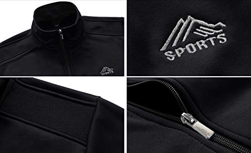 MAGNIVIT Men's Sports Tracksuit Set Tops & Bottoms Full Zip Sweatsuit Balck Black