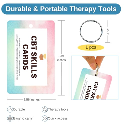 CBT Cards for Adults & Teens - Cognitive Behavioral Therapy Tools for Anxiety, Depression, Stress & Trauma Relief - Mental Health Coping Skills Flash Cards - Image 6