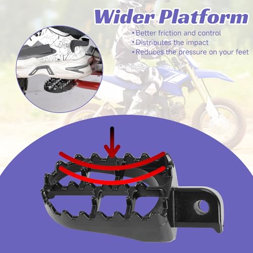 Image of Modified Anti-Slip Mini Bike Foot Pegs Compatible with Coleman Minibike CT200U CT200U-EX BT200X CT200U-EXR CT100U CC100X 196cc 200cc 97cc 100cc Powersports Parts Left and Right Pegs