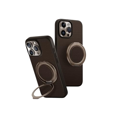 UNIQ KEVA Air Coque pour iPhone 16 Pro Max avec anneau de support Gripfit Marron